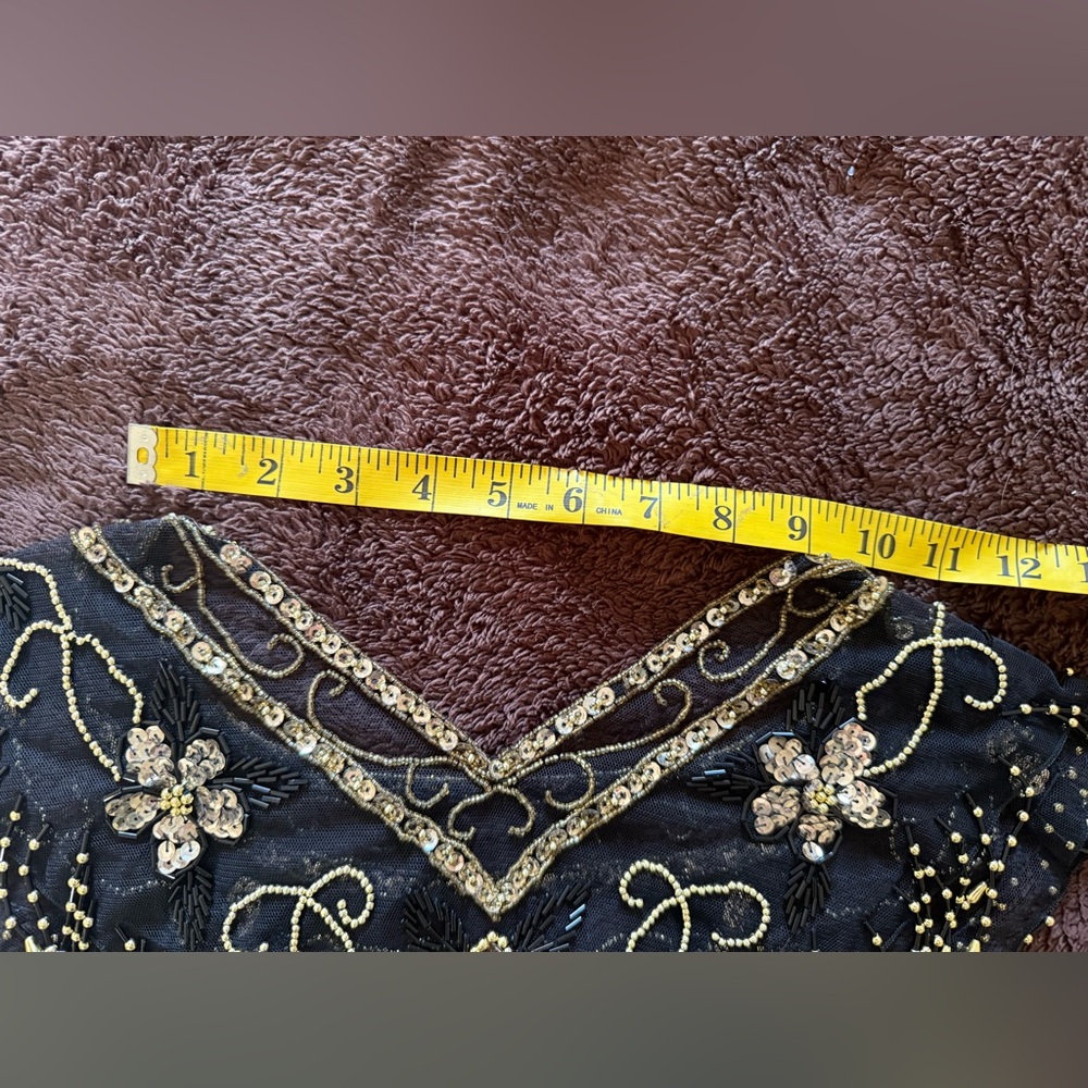 Vintage Beaded Mesh Capelet / Shawl Collar - Picture 12 of 15